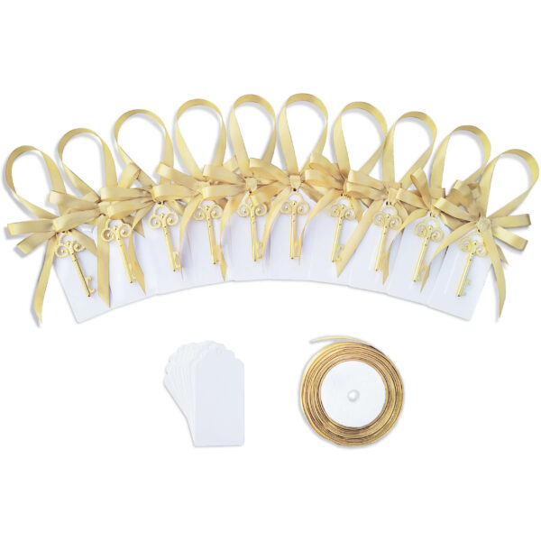 Klucz Otwieracz Podziękowanie dla gości (50 SZTUK) - różowe złoto